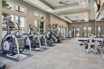 Gym with elliptical machines